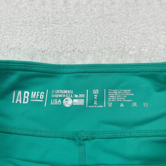 IAB MFG No Ride Shorts 12 XL Green 3" Inseam Athletic Workout Booty Bike - Picture 5 of 8